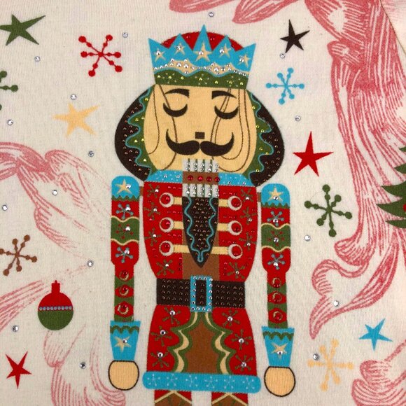 Cactus Bay Holiday Nutcracker Long Sleeve Tee Shirt with Rhinestones Size M - Picture 9 of 13